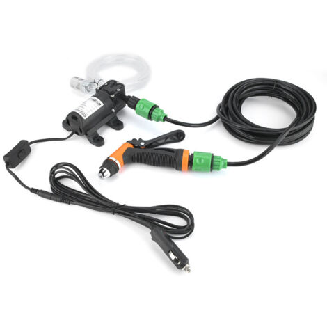 Pompe A Eau 12v Camping Car Portable Pour Voiture Électrique, 12V 80W Kit De Lavage Haute Pression Pompe A Eau De Nettoyage De Voiture Pour Auto Animal Domestique Fenetre Arrosage Et Camping