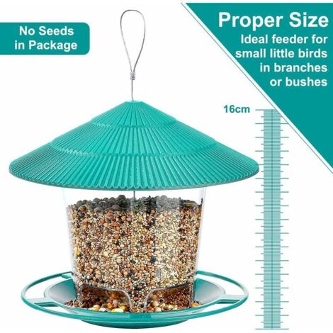 Mangeoire à Oiseaux Extérieure Suspendue – Grande Capacité 1,5 Lb, Dôme Anti-Pluie Et Perchoir 360°