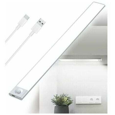 Quntis Reglette LED Cuisine 40CM Aimantée Rechargeable – 186 LEDs, Détecteur Mouvement, 3 Couleurs & Luminosité Réglable