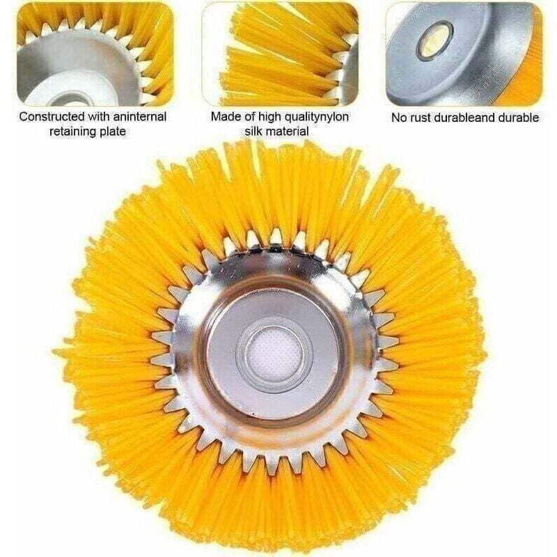 Tête De Désherbage Nylon Pour Débroussailleuse - 200mm - Brosse Rotative Anti-Mauvaises Herbes