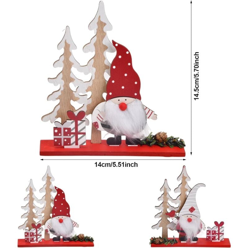 5 décorations pour bûche de Noël - petit train, sapins et cadeaux
