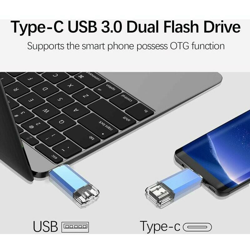 Clé USB C 64 Go Flash Drive USB 2.0 Mémoire Stick 64Go 2 en 1 OTG Portable  Type C Clef USB 64go Imperméable Pen Drive pour