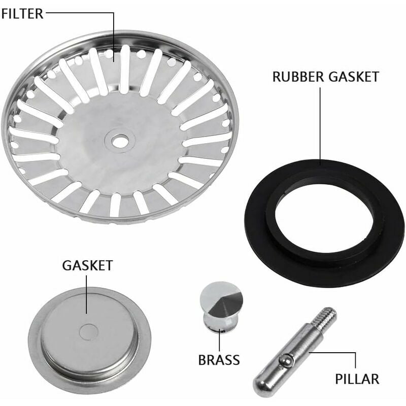 Bonde d'évier coudée à 90° avec bouchon inox et siphon, filetage Ø