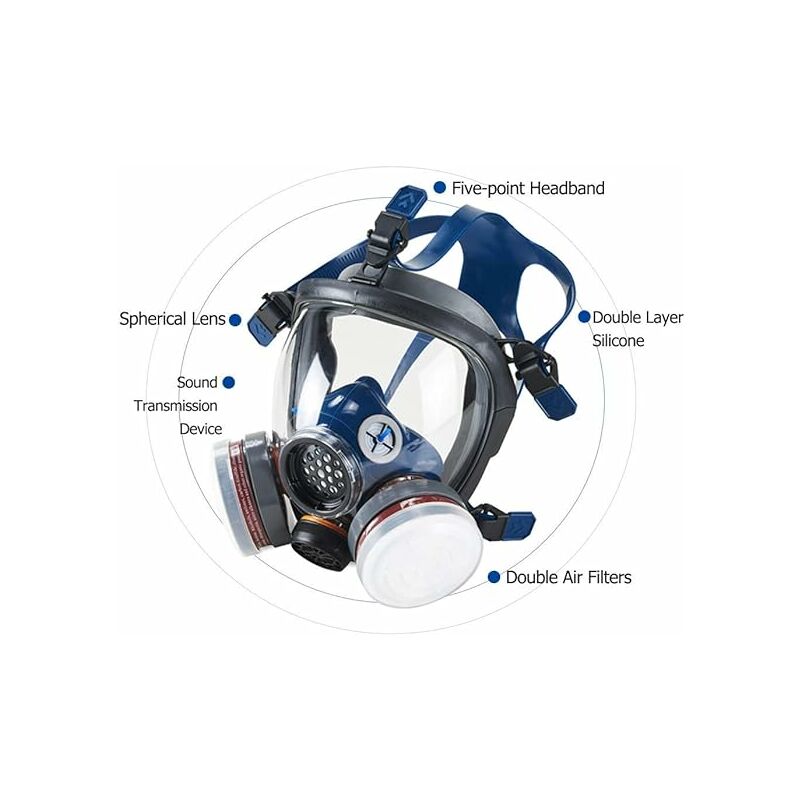 OHMOTOR Masque Complet,Respirateur Facial Complet Protection du