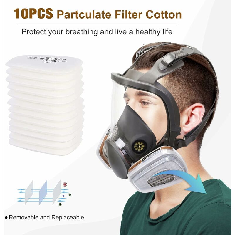 6800 Masque respiratoire complet réutilisable pour la peinture, le  polissage et le soudage, masque anti poussiere, 2 types de connecteurs,  masque respiratoire avec filtre à vapeur organique : : Bricolage