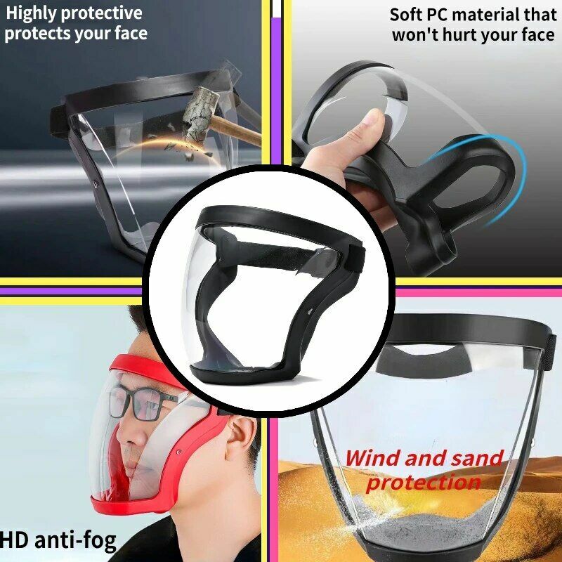 30pcs Visière de Protection Réutilisable, Masque Transparent Visage  Anti-Salive Anti-buée Couvre Bouche et Nez Facial Protection