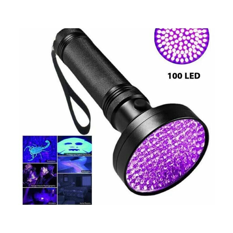 Lampe Torche UV Lampe de Poche 51 LEDs,395nm UV Torch avec Lumière Noire, Torche Ultra Violet Puissante, Ultraviolet Flashlight UV Blacklight Torch  Détecteur pour Urine Animale Resine (Noir) Ternel