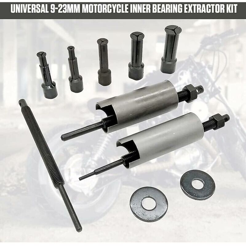 Kit Extracteur De Roulements Intérieurs Pour Moto Et Vélo - 5 Collets De 9 à 23 Mm, Portable, Pour Démontage Roues, Générateurs, Pompes