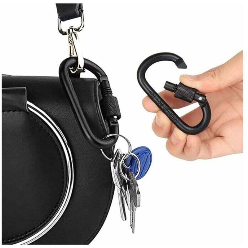 Mousquetons Randonnée Camping QOCUILC Lot De 8 Mousquetons Aluminium - Légers, Robustes Pour Randonnée Et Outdoor Mousquetons Pêche