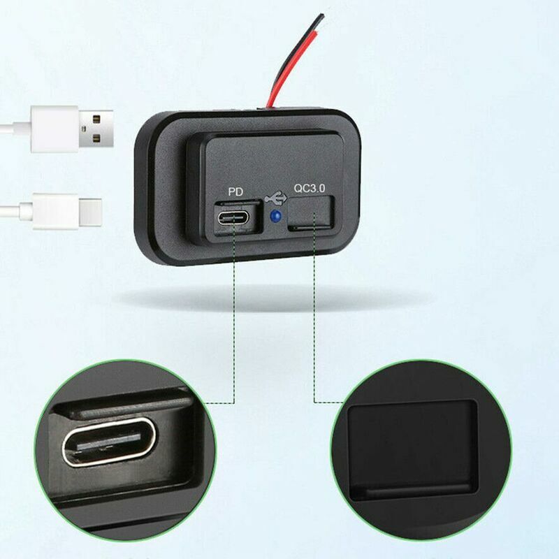 Goobay Chargeur rapide double USB PD/QC 45W (noir) - Chargeur