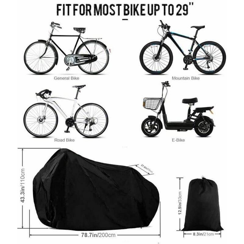 Housse de roue de vélo, chaussette de vélo, tissu anti-poussière extensible  élastique élevé, sac de