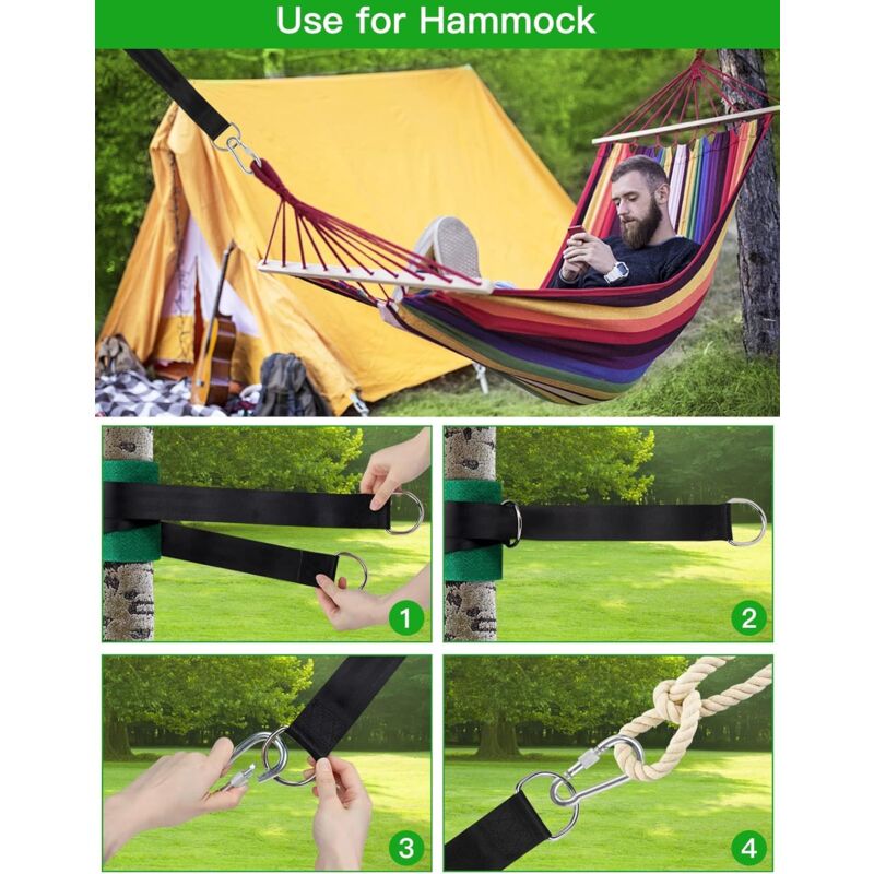 Sangle Balançoire Arbre 3m - Support Jusqu'à 1000kg Pour Hamac Et Balançoire Jardin
