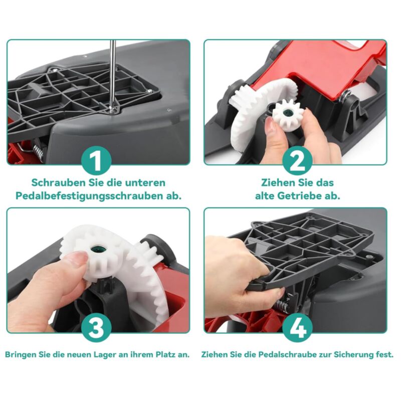 Kit De 4 Roues Dentées Pour Serpillère à Essorage - Compatible Vileda, Ocedar Et Autres - Remplace Ta Pièce Cassée