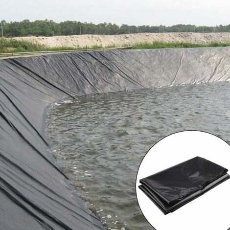 Revêtement de bassin en caoutchouc PEHD noir pour petits étangs, bassins à  poissons, fontaine de jardin 1,5 x 2 m