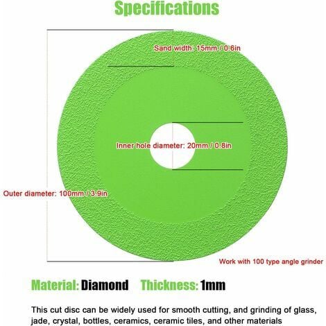 Gabrielle Disque De Coupe De Verre Disques De Coupe Diamant S De Mm Pour Meuleuse D Angle