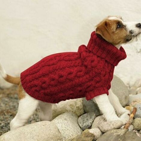 GABRIELLE Pull pour Animaux,Chaud Chien Pulls Cat Vêtements,Chien de Compagnie Chien Pull,Doggy Vêtements,Pull Chien Petite Taille,Vetements Chien Petite Taille,Pull pour Chien Chiot et Chat,Rouge,M