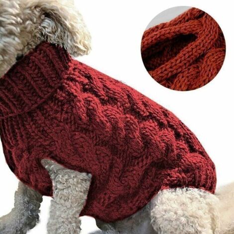 GABRIELLE Pull pour Animaux,Chaud Chien Pulls Cat Vêtements,Chien de Compagnie Chien Pull,Doggy Vêtements,Pull Chien Petite Taille,Vetements Chien Petite Taille,Pull pour Chien Chiot et Chat,Rouge,M