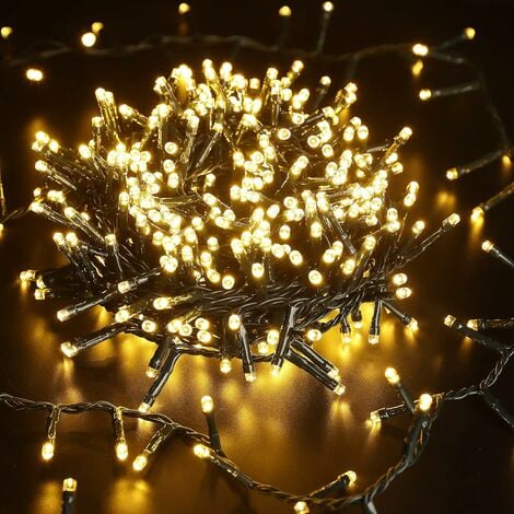 GABRIELLE Guirlande Noël Extérieur, 300 LED 33M Blanc Chaud Lumières de Noël  Intérieur Prise 8 Modes