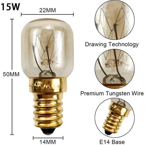 GABRIELLE Ampoule de réfrigérateur E14 15W :3 ampoules de