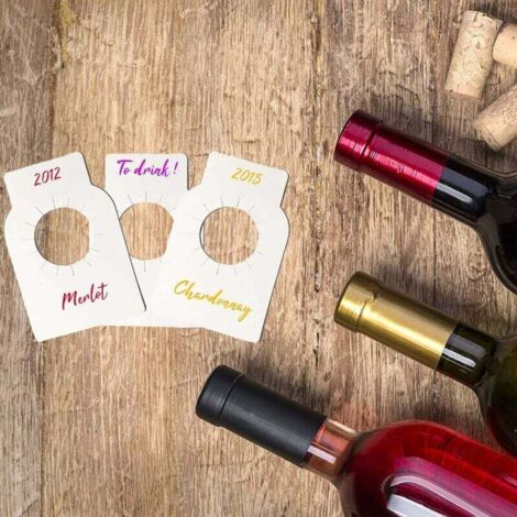 100 Étiquettes Réutilisables Cave à Vin PVC Blanc - Étiquettes Bouteilles Vierges Pour Vin Et Collections