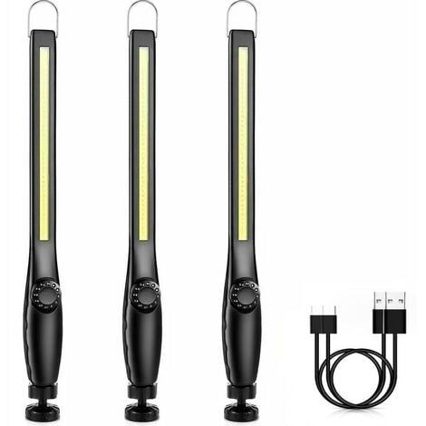Baladeuse LED Rechargeable, Lampe de Travail Portable LED Rechargeable  Puissante Lampe Aimantée USB 2800mAh Batterie COB, Crochet et câble de  Chargement 3 en 1 : : Auto et Moto