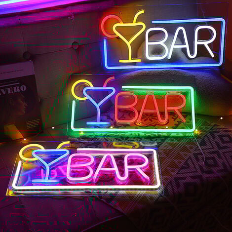 GABRIELLE 1pc Neon LED Bar Néon Lettre Art Mural Enseigne Lumineuse jolie Lampe Néon pour Bar Club Party Deco Cadeau Décoration Fête,42x22cm