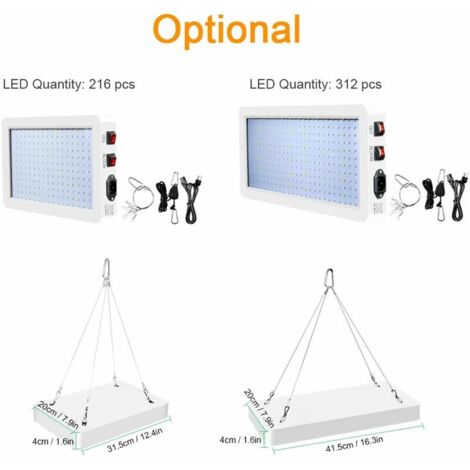 Pour Plantes Intérieur Hydroponie LED à Spectre Complet élèvent La Lumière D'inondat... - Grandado Lampe Croissance Led 45w Spectre Complet