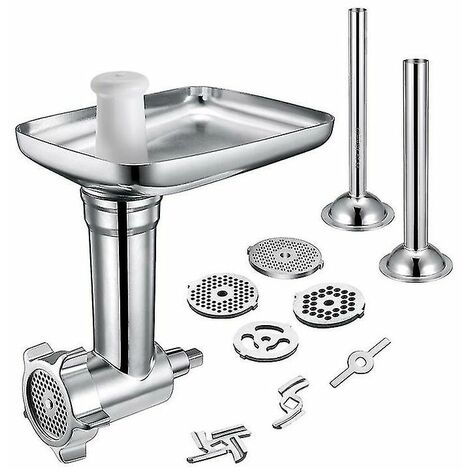 GABRIELLE Hachoir À Viande Compatible Pour Accessoires Kitchenaid Tuyaux De Remplissage De Saucisse Avec 4 Disques - Accessoires D'extension Pour Artisan