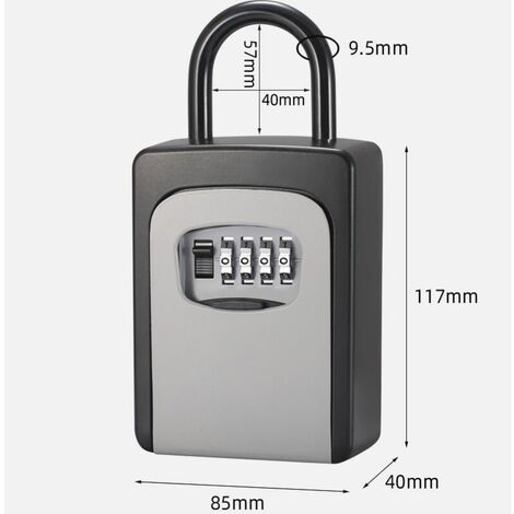 Boîte à Clé Sécurisée, Boite a Clé avec Code [Anti-intempéries] [avec  Amovible Anse] Mini Boîte