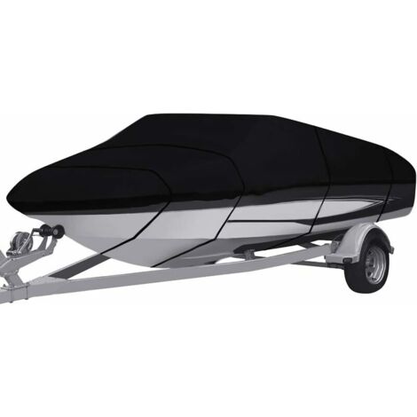 Bâche De Bateau Pour Remorque – Housse Imperméable 210D Anti-UV, Taille 17-19 Pieds, Avec Sangles Et Sac De Rangement