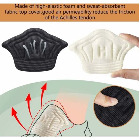 8 Coussinets Talon Adhésifs - Pour Bottes Et Chaussures - Maille Noire