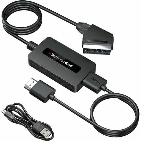 GABRIELLE Convertisseur Péritel vers HDMI avec Câbles HDMI et Péritel,  Convertisseur Scart vers HDMI, Sortie Full