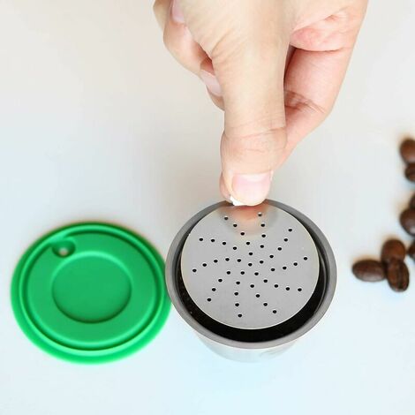 i Cafilas capsule réutilisable Dolce Gusto, capsule de café en acier  inoxydable Dolce Gusto remplissage de capsule de café rechargeable, avec 1  cuillère à café et 1 brosse de nettoyage : 