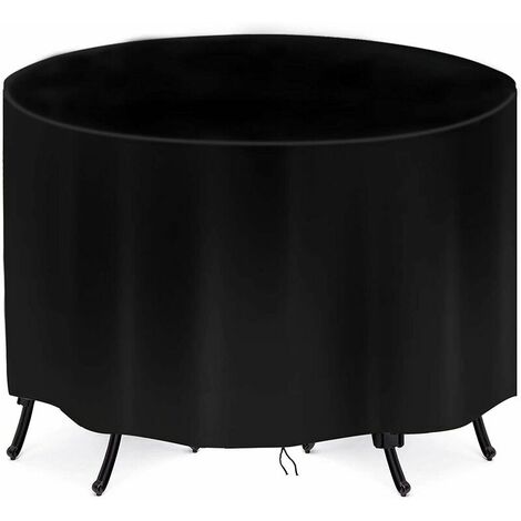 Housse De Protection Pour Table Jardin Ronde 180x89cm - Imperméable, Anti-UV, Coupe-Vent Oxford 420D - Housse Meuble Extérieur