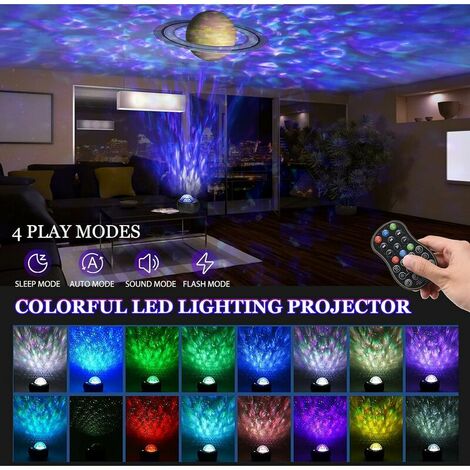Nouveau Projecteur LED d'ambiance & Enceinte Musique avec Télécommande