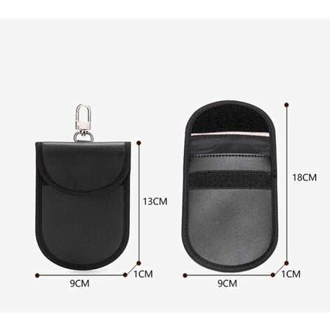Lot de 2 Mini Etui anti RFID Clé Voiture Portable, Pochette anti RFID Cle  Voiture, Etui