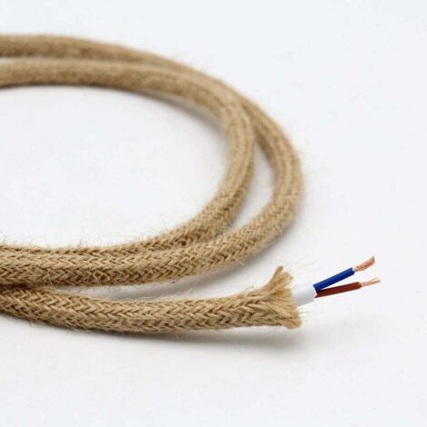 GABRIELLE Led Lighting 10m Fil Électrique Corde, 2 Noyaux Marron Clair Linge De Câble D'éclairage De Corde Vintage Fil De Cuivre Recouvert Rétro Tressé Industriel Corde Pour Diy Pendentif Lampe