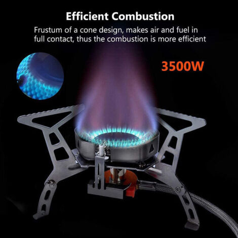SWAWIS 6800W Réchaud Camping Gaz Pliable – Anti-vent, Piézo, Puissant Pour Randonnée & Picnic