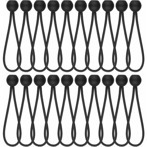 12 pièces/ensemble cordons boules élastique 15 cm noir