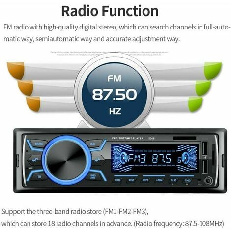 TD® Autoradio Bluetooth FM Radio Stéréo 60W x 4, Lecteur MP3 Poste Mai –
