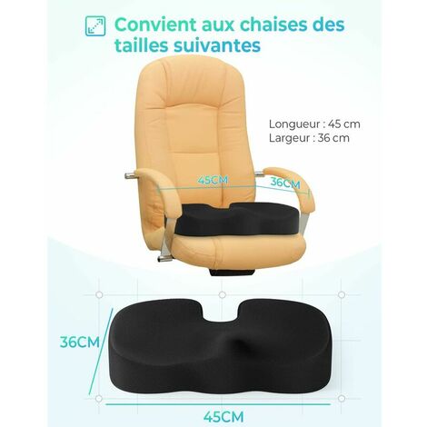 GABRIELLE Coussin Coccyx Coussin de Siège en Mousse à Mémoire Coussin Ergonomique pour Bureau Voiture Fauteuil Roulant