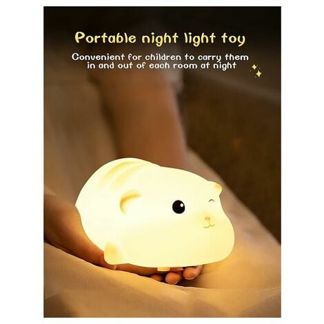 Dww-le Petit Hamster Veilleuse Enfant Veilleuse Bb, Chat Veilleuse Bebe  Enfant Rechargeable, Veilleuse Bb Led Portable Fille Adulte Garcon, Lampe  Veil