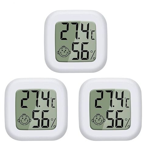 2 pièces Thermomètre Intérieur,Petit Thermomètre Hygromètre Digital à Haute  Précision,Moniteur ,Chambre de bébé Vestiaire