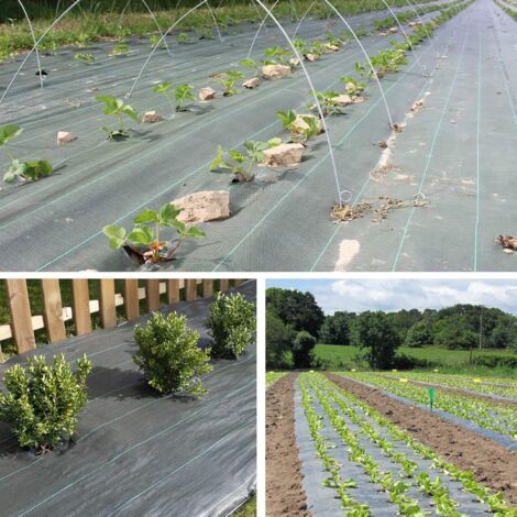 Toile Anti-mauvaises Herbes 2x2 M - Pour Bac à Sable, Jardin, Potager - Polypropylène Respirant, Clous Et Accessoires Inclus