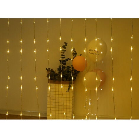 Guirlandes lumineuses Cascade LED Débit D'eau Effet De Neige Rideau Fée Suspendue Scintillant Débit D'eau Lumière pour Lampe Décor (3 × 2m,240leds,Blanc Chaud)