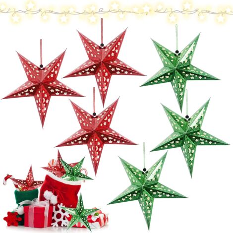 Étoiles 3D En Papier Poinsettia De 45 Cm Pour Décorations De Noël Et