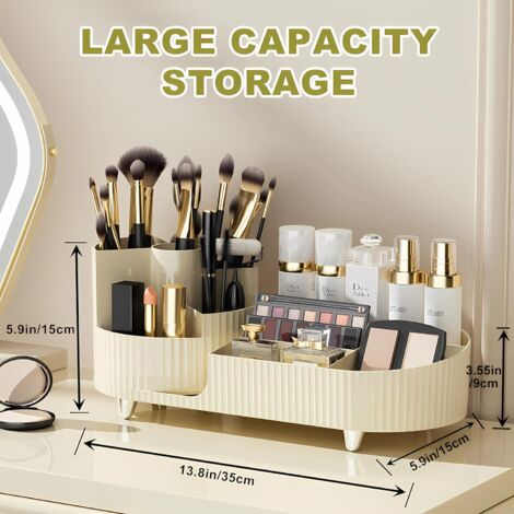 Organisateur Maquillage Rotatif 360° - Cinnani Présentoir Cosmétique Multifonction Pour Coiffeuse