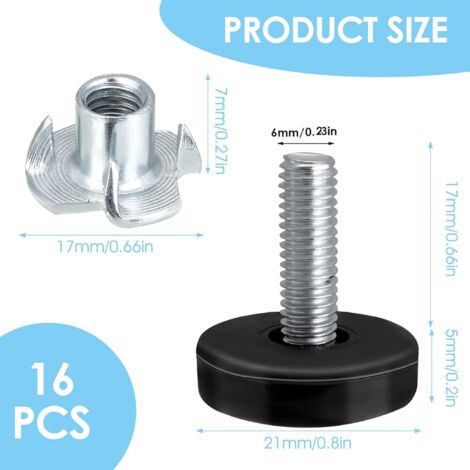 Lot De 5 Vis D'adaptation M8, Filetage 5/16, Antirouille