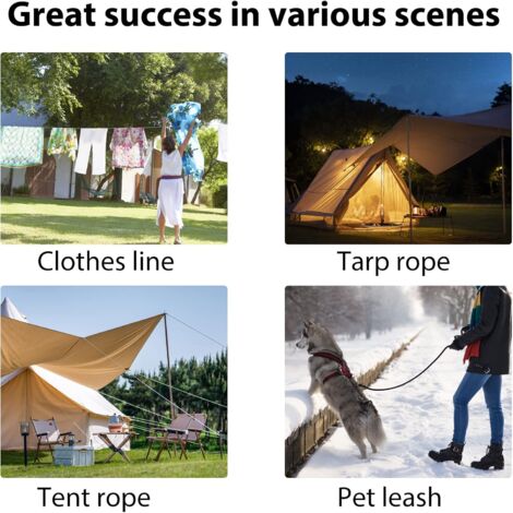 Cordes De Tension Réfléchissantes Avec Tendeur - Lot De 4 De 4 M Pour Camping Et Bâches