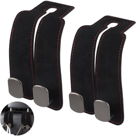 Crochet Appui-tête Voiture Double Crochets Siège Auto Arrière - Lot De 2 Porte-Bagages En Cuir Pour Appui-Tête Crochets Siège Arrière Appuie-tête